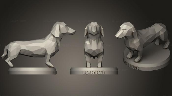 Animal figurines (Poly Duchshund Dog, STKJ_1304) 3D models for cnc